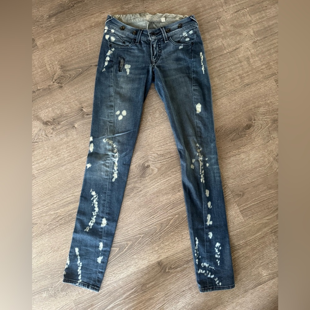 Distressed Blue Jeans